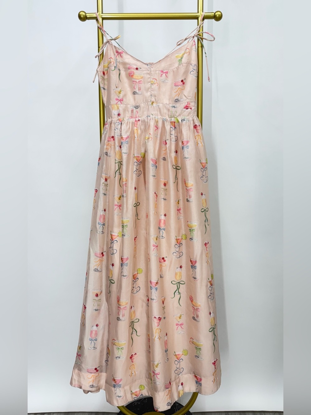 En Saison Viral Josette Satin Midi Dress Cocktail Print Size S/XS NWOT - Picture 9 of 15